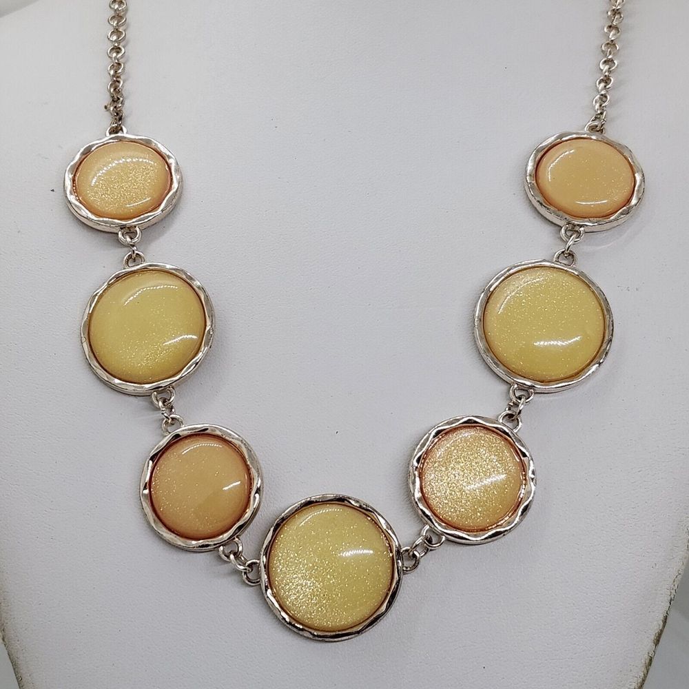 Rose Gold Tone Citrus Colors Necklace
